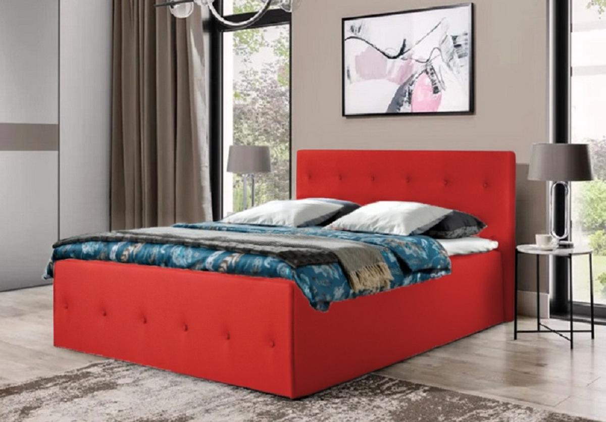 POLSTERBETT Atalanta Rot 160 x 200 x 40 cm Mit Hochwertiger Matratze H3 (bis 120 kg) und Lattenrost - Rot, Holz (160/200cm) - Halmon Schlafkomfort Betten 