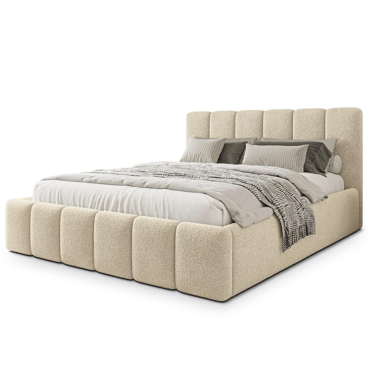 POLSTERBETT ATTORA Q 160x200 cm mit Bettkästen - Creme - Creme, Holz (160/200cm) - MASSENO