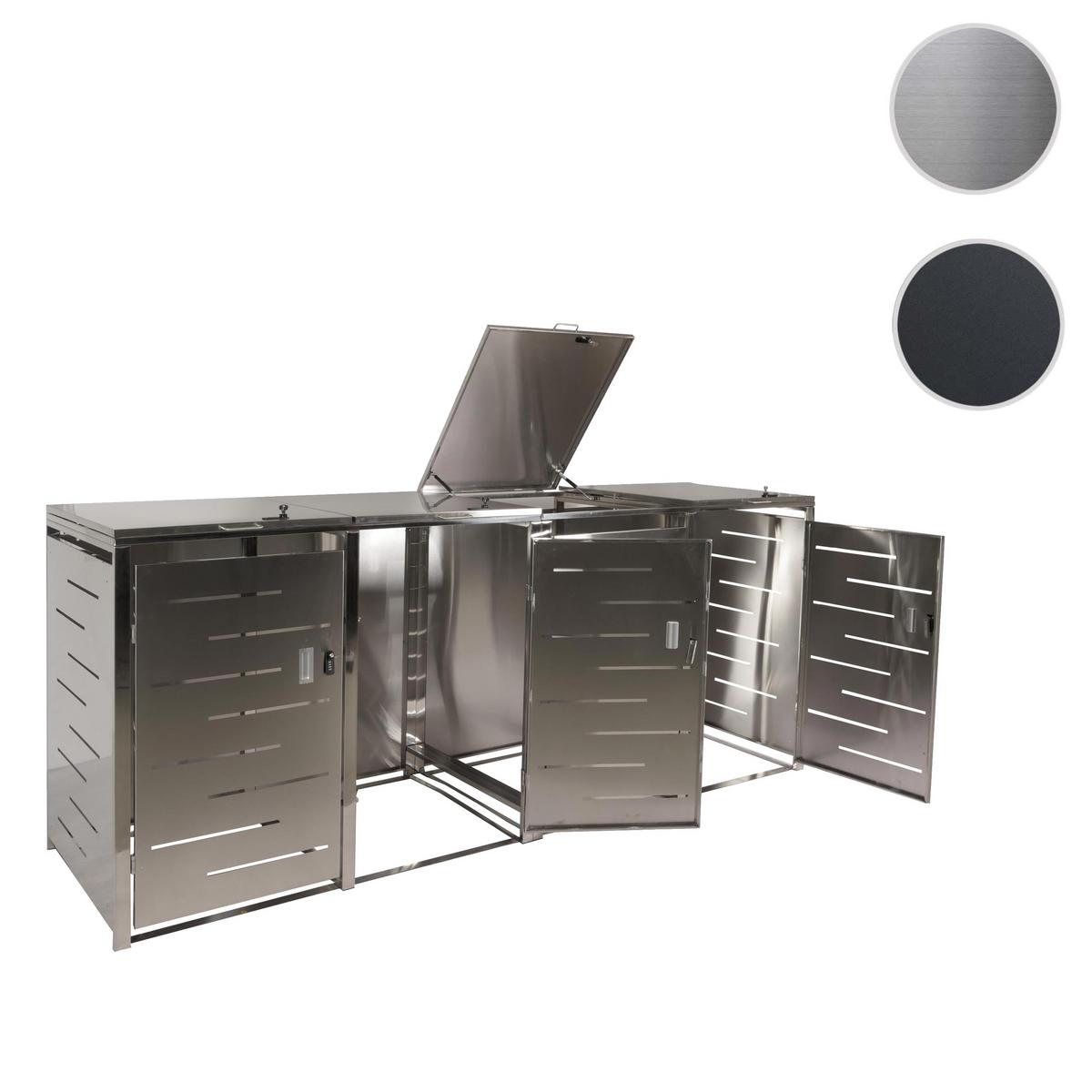 4ER-MÜLLTONNENVERKLEIDUNG Silber - Silberfarben, Metall (263/116/80cm) - MCW