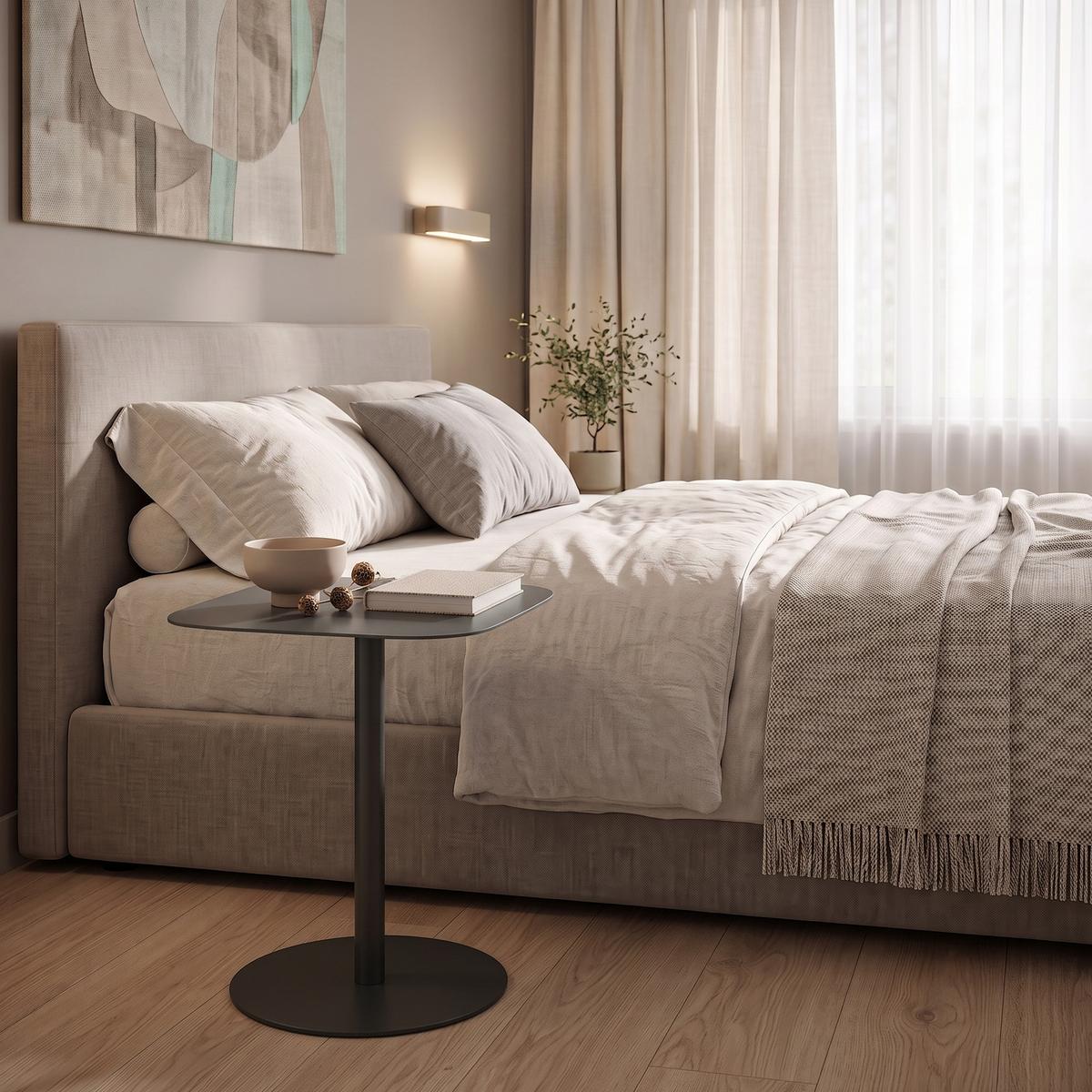 BEISTELLTISCH Nastätten - Schwarz, Metall (40/40/50cm) - [en.casa]