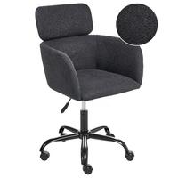 SCHREIBTISCHSTUHL Bouclé Schwarz Alena - Schwarz, Textil (60/84/60cm) - Beliani