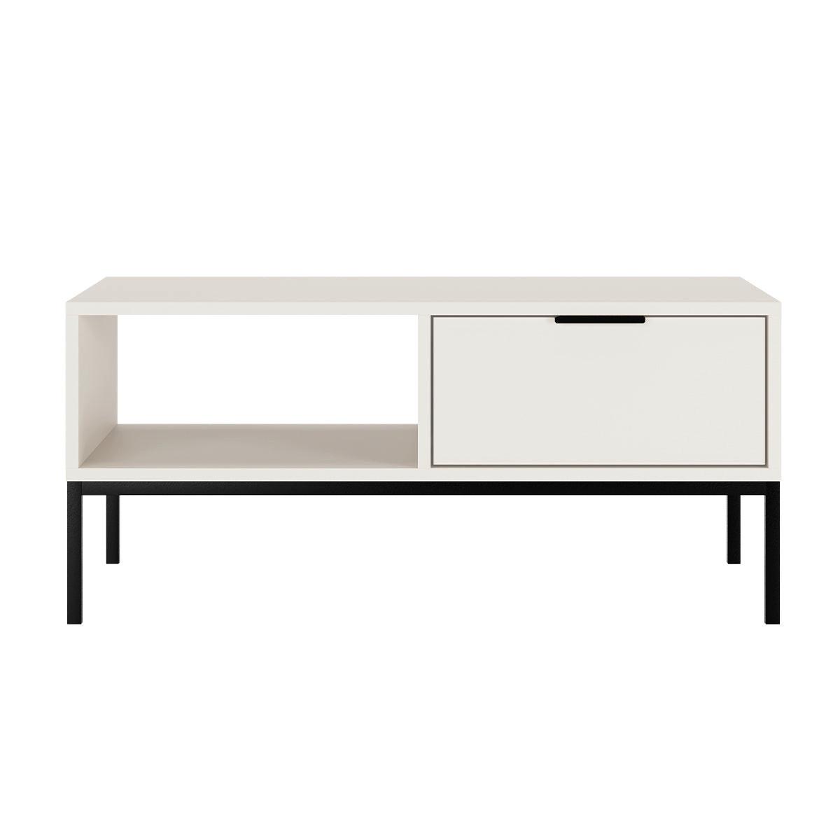 COUCHTISCH Seattle Weiß und Schwarz - Weiß, Holzwerkstoff (60/100/45.4cm) - Petits-meubles