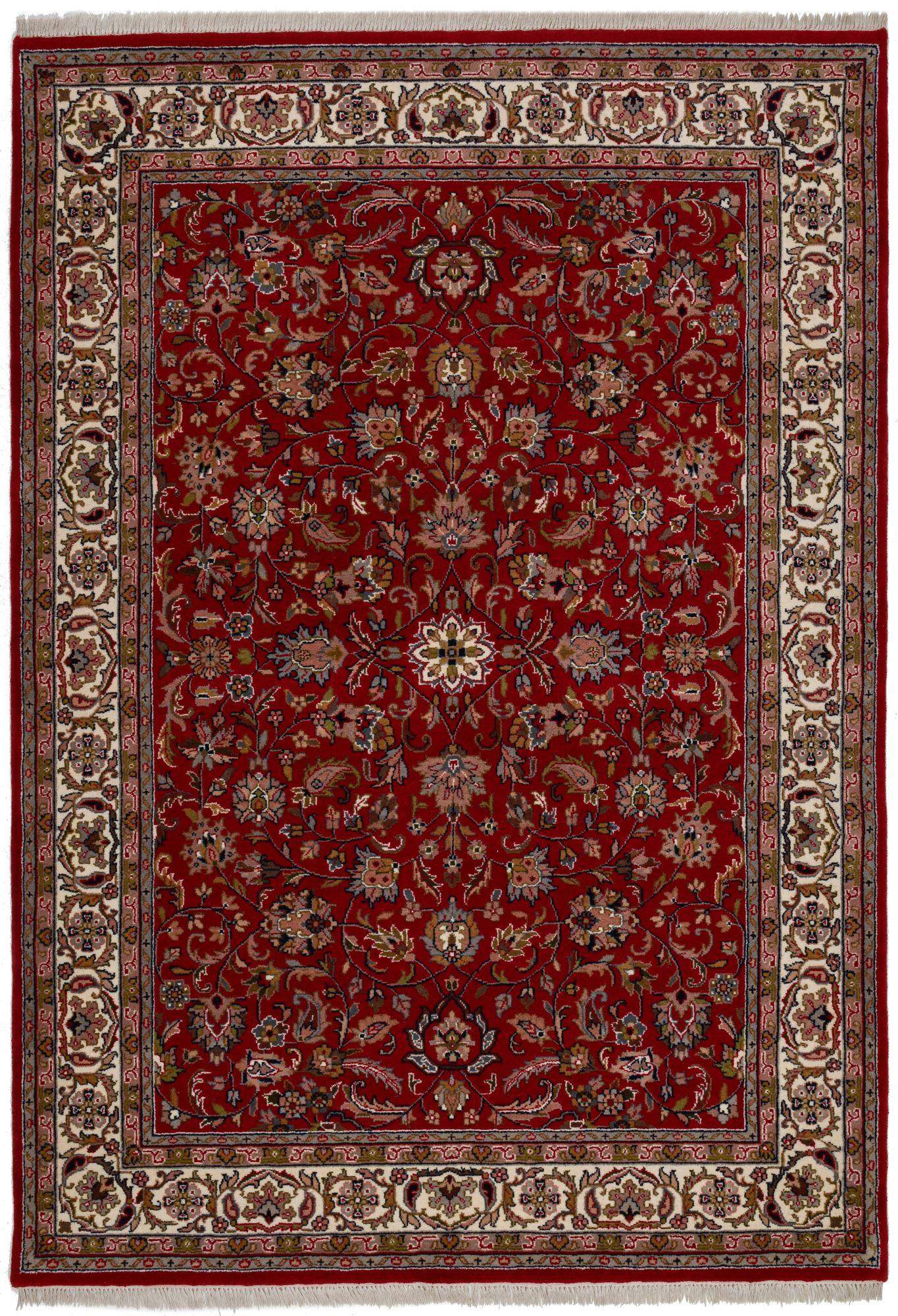 ORIENTTEPPICH Indo Isfahan, klassisch, strapazierfähig 70x140 cm - Rot, Textil (70/140cm) - Rug and Roll