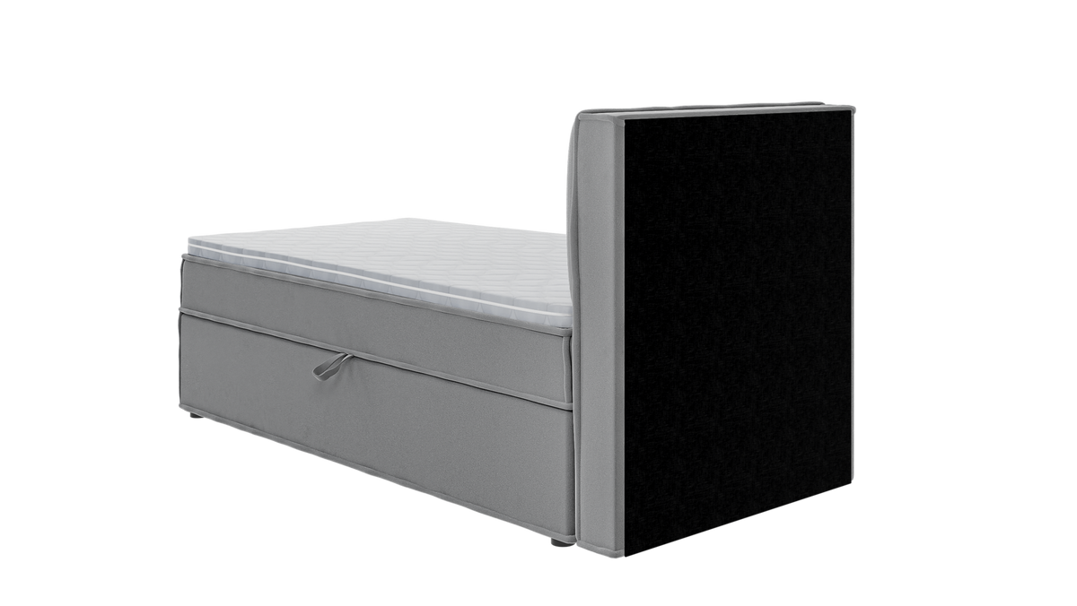 BOXBETT Eclipse 90/200 cm Grau Luxusmicrofaser - Schwarz/Grau, Holz/Kunststoff (90/200cm) - S-Style Möbel