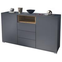 SIDEBOARD Skadu Eiche Natur - Eichefarben/Anthrazit, Holzwerkstoff (138.5/75.5/35cm) - Vladon