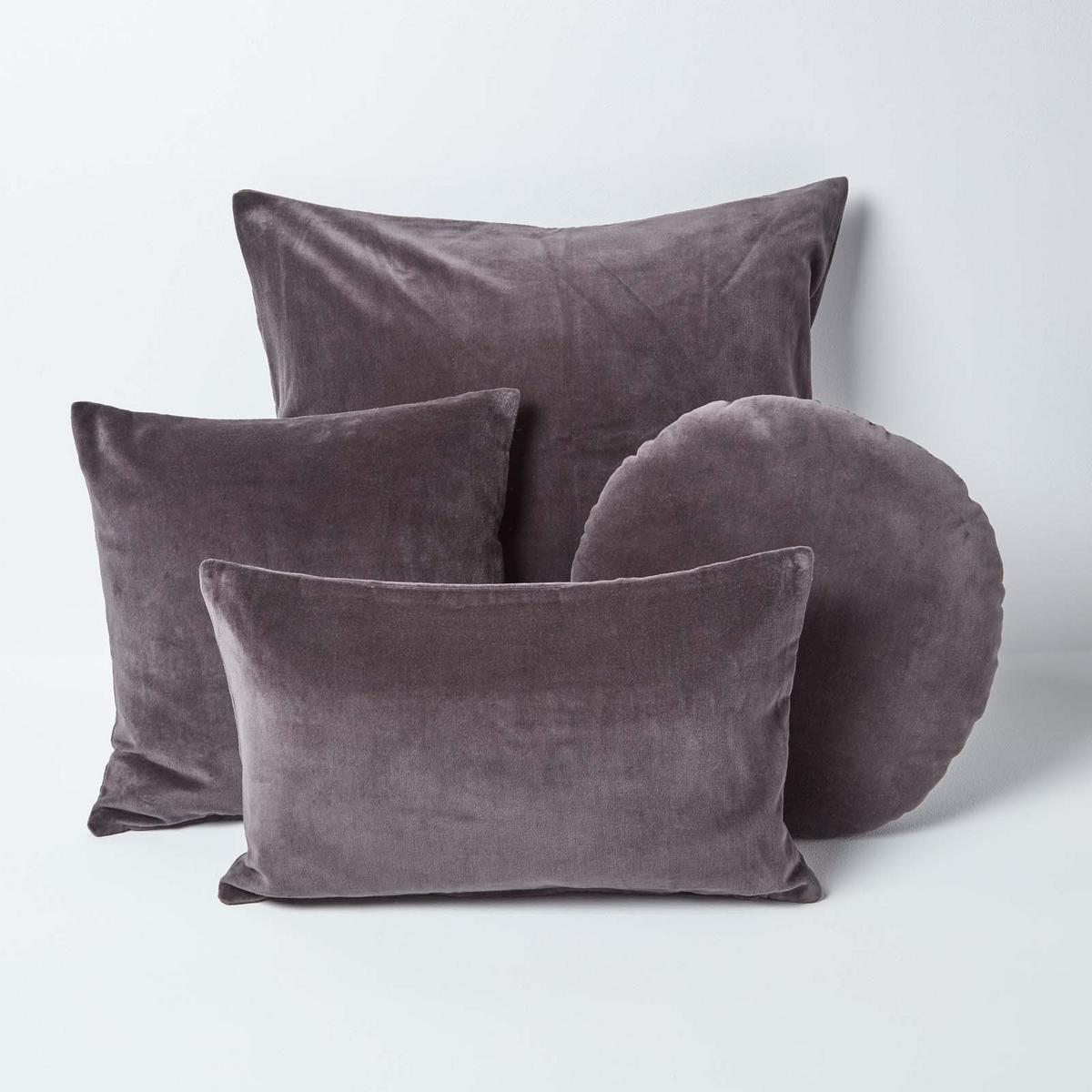 DEKOKISSEN rund anthrazit, Baumwollsamt?40 cm - Anthrazit, Textil (40/40cm) - Homescapes
