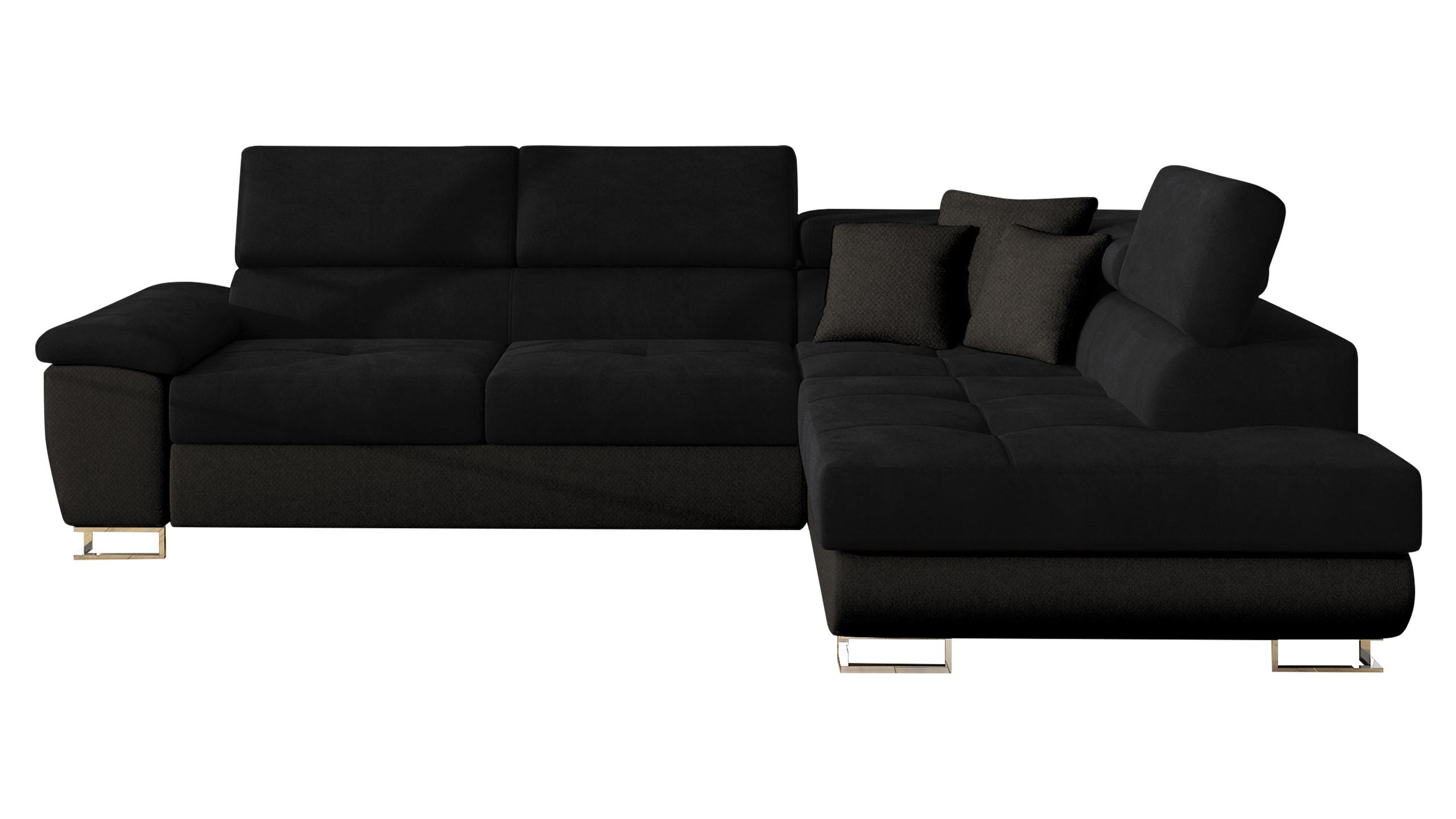 ECKSOFA Cotere, Seite: Rechts - Schwarz, Holz/Textil (202/270cm) - MIRJAN24