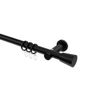 GARDINENSTANGE Platon Sitra 200 cm, 1-läufig, 20 mm Ø Schwarz - Schwarz, Metall (200cm) - INTERDECO