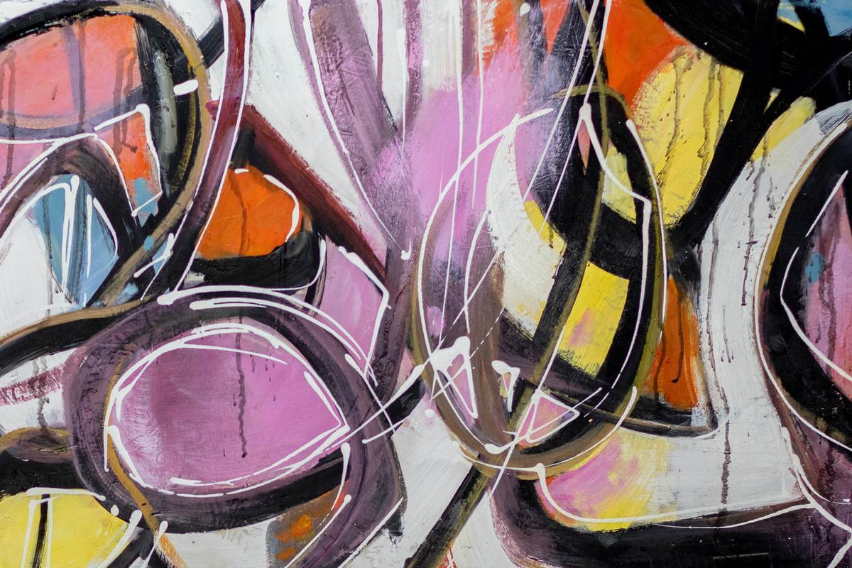 ACRYLBILD HANDGEMALT 122,5/82,5 cm - Multicolor, Textil (122.5/82.5cm) - KUNSTLOFT