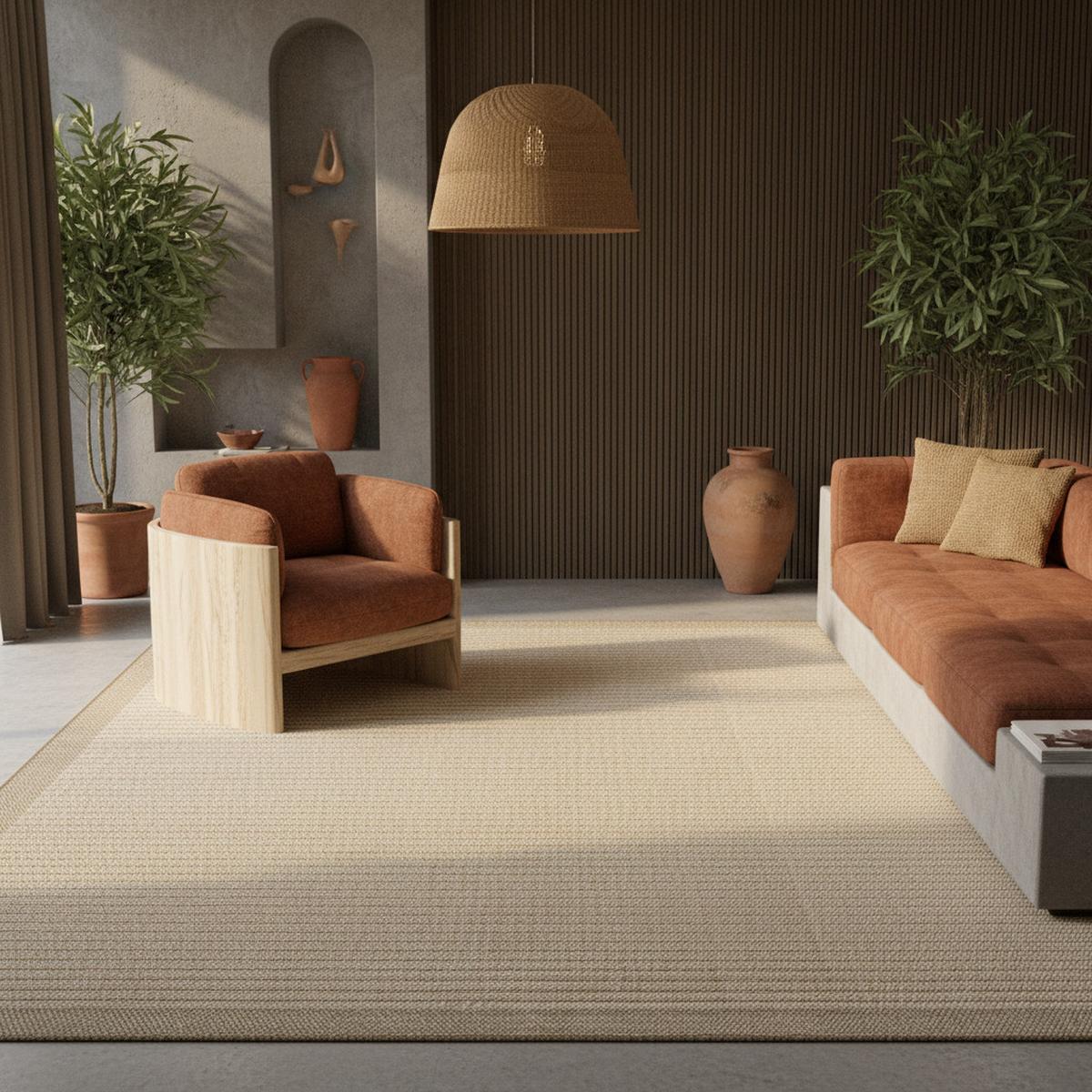 TEPPICH Outdoor DAFNE in Beige, einfarbig, 140 x 200 cm - Beige, Textil (200/140cm) - KADIMA DESIGN