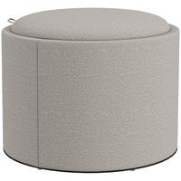 SITZHOCKER mit Stauraum, Runder Hocker mit Klappdeckel Polsterhocker Hellgrau - Hellgrau, Textil (56/42/56cm) - HOMCOM