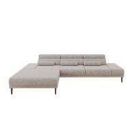 ELEKTRISCHES ECKSOFA Links MONA 316x205x85 Hellgrau Velours - Hellgrau, Holzwerkstoff/Textil (316/205cm) - ALTDECOR