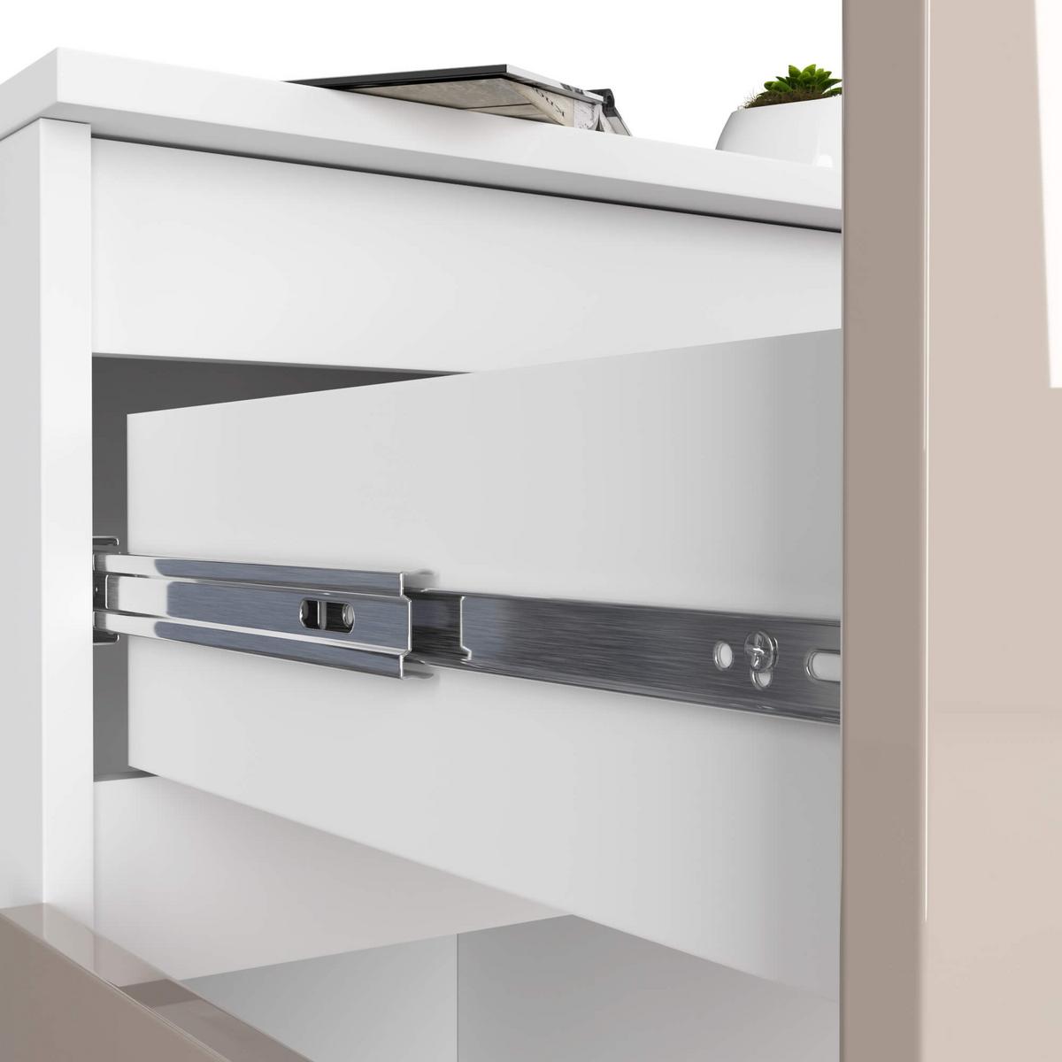 KOMMODE Weiß, Cappuccino Glanz 99/80/40 - Weiß, Holzwerkstoff (80/99/40cm) - RAUMHIRSCH FURNITURE