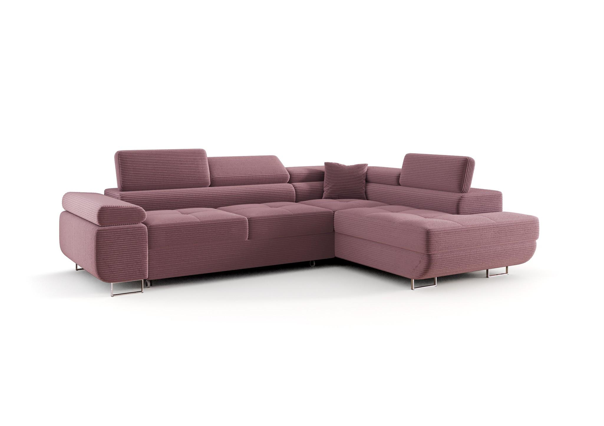 ECKSOFA Monaro Mit Schlaffunktion - Violett, Holzwerkstoff/Textil (275/202cm) - Fun Möbel