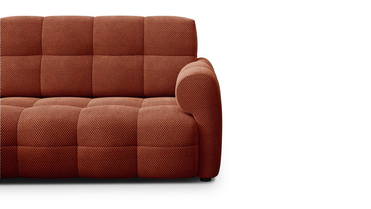 ECKSOFA MELLOW 3-Sitzer, dunkelorange - Dunkelorange/Schwarz, Holz/Textil (232/156cm) - Wozimo