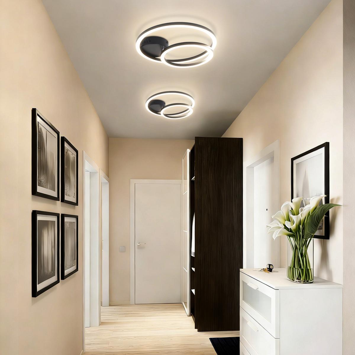 LED DECKENLEUCHTE Lrisal 40.5/30/6.7 cm - Schwarz, Kunststoff (40.5/30/6.7cm) - ZMH
