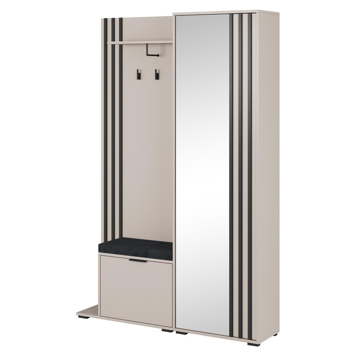 GARDEROBENSCHRANK NELIANA 131/192/40 cm Modern Garderobe-Set Kaschmir - Kaschmir, Holzwerkstoff (131/192/40cm) - MASSENO