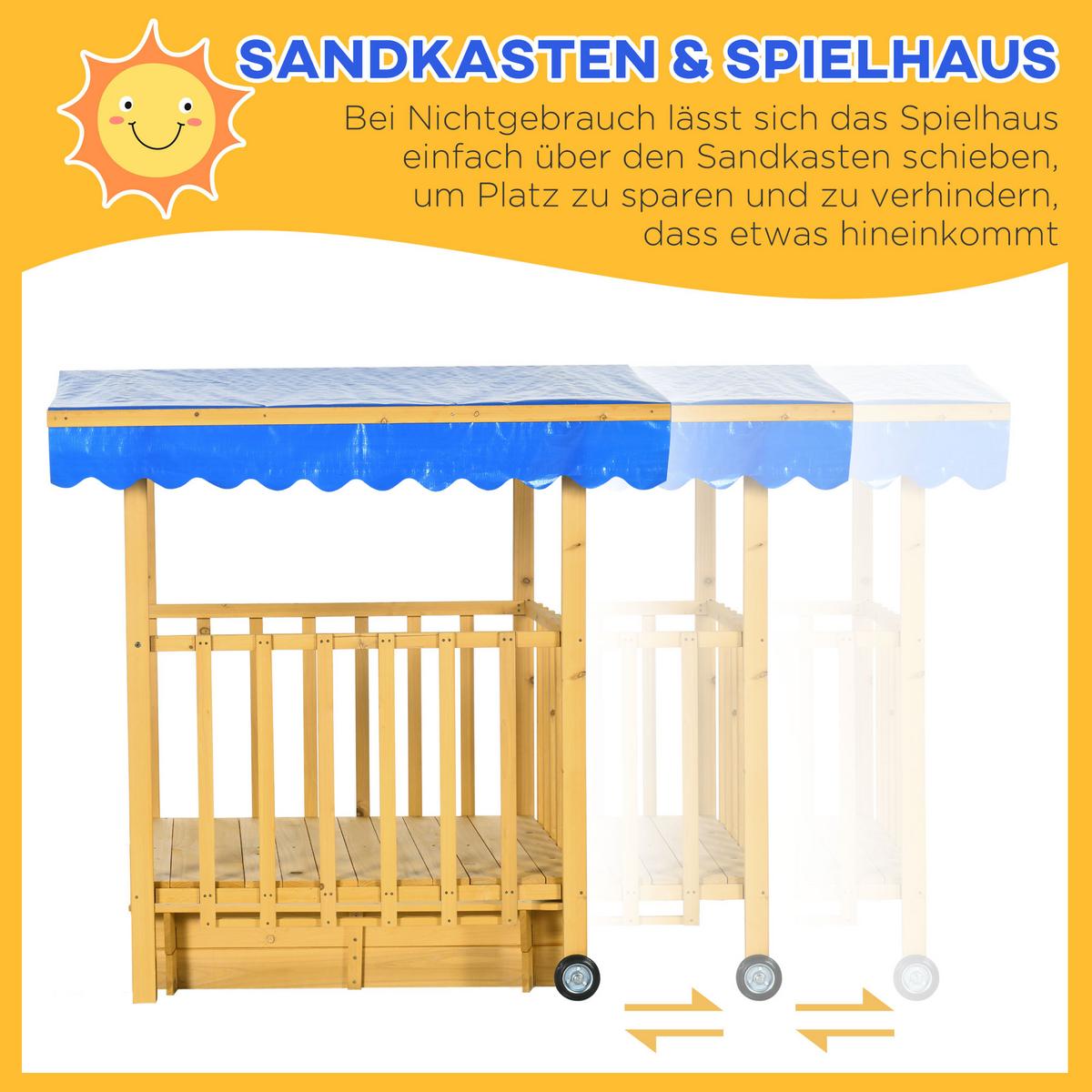 SANDKASTEN, Naturholz, Tanne - Naturfarben, Holz (133/129/137.5cm) - Outsunny