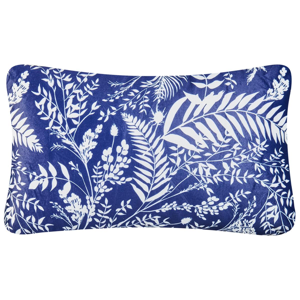 GARTENKISSEN 2er-Set Marineblau 30/50 cm Glimmer - Blau/Weiß, Textil (50/12/30cm) - Beliani