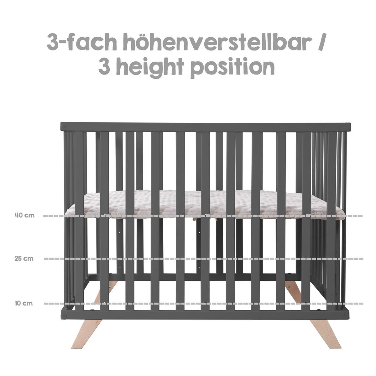 LAUFGITTER 75x100 cm mit Holzfüßen Lil Planet grau - Anthrazit, Holz/Holzwerkstoff (73/77/98.5cm) - Roba