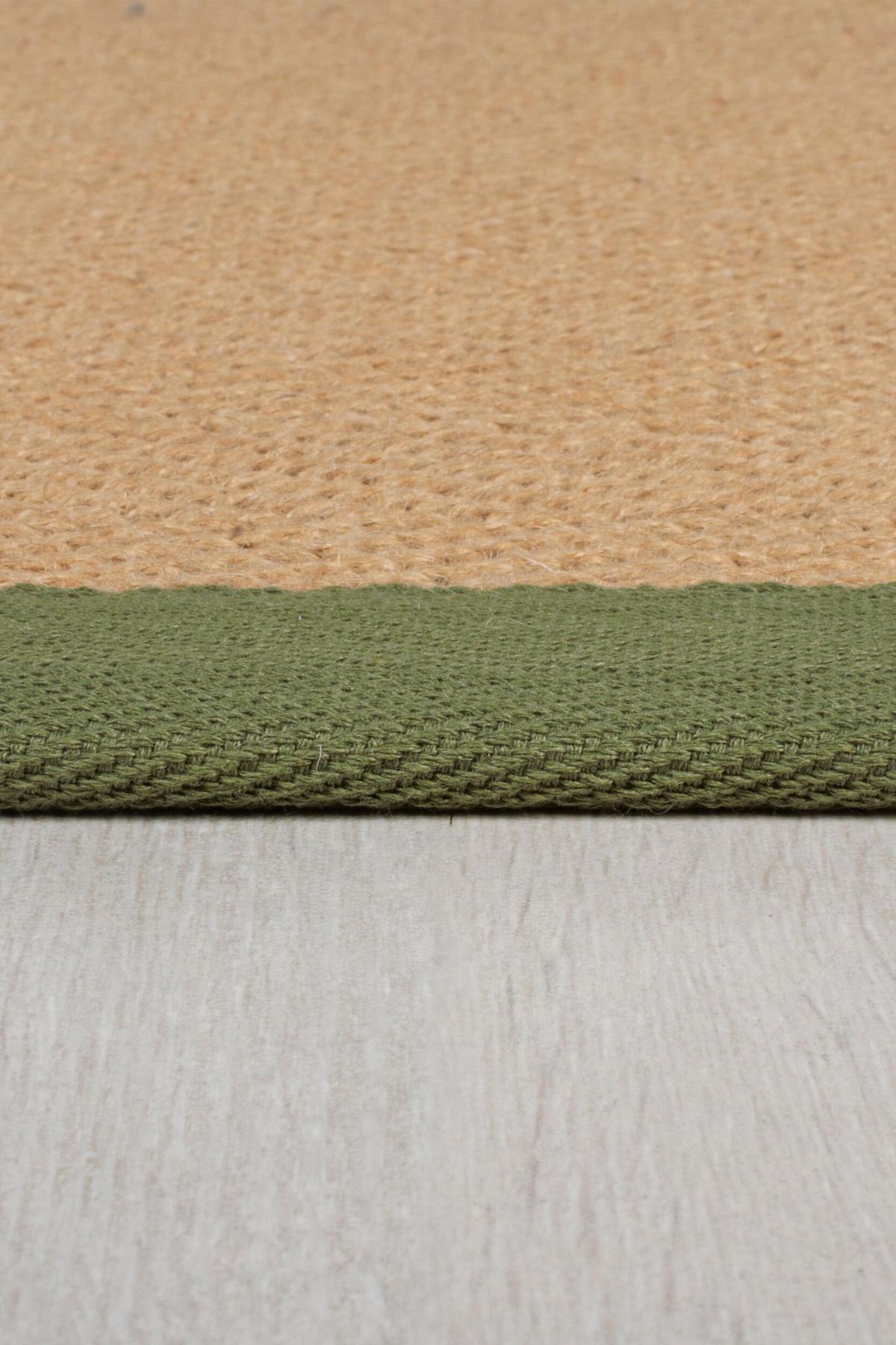 JUTETEPPICH TRENT, geometrisch, Braun-Grün, 60 x 230 cm - Naturfarben/Grün, Textil (60/230cm) - KADIMA DESIGN