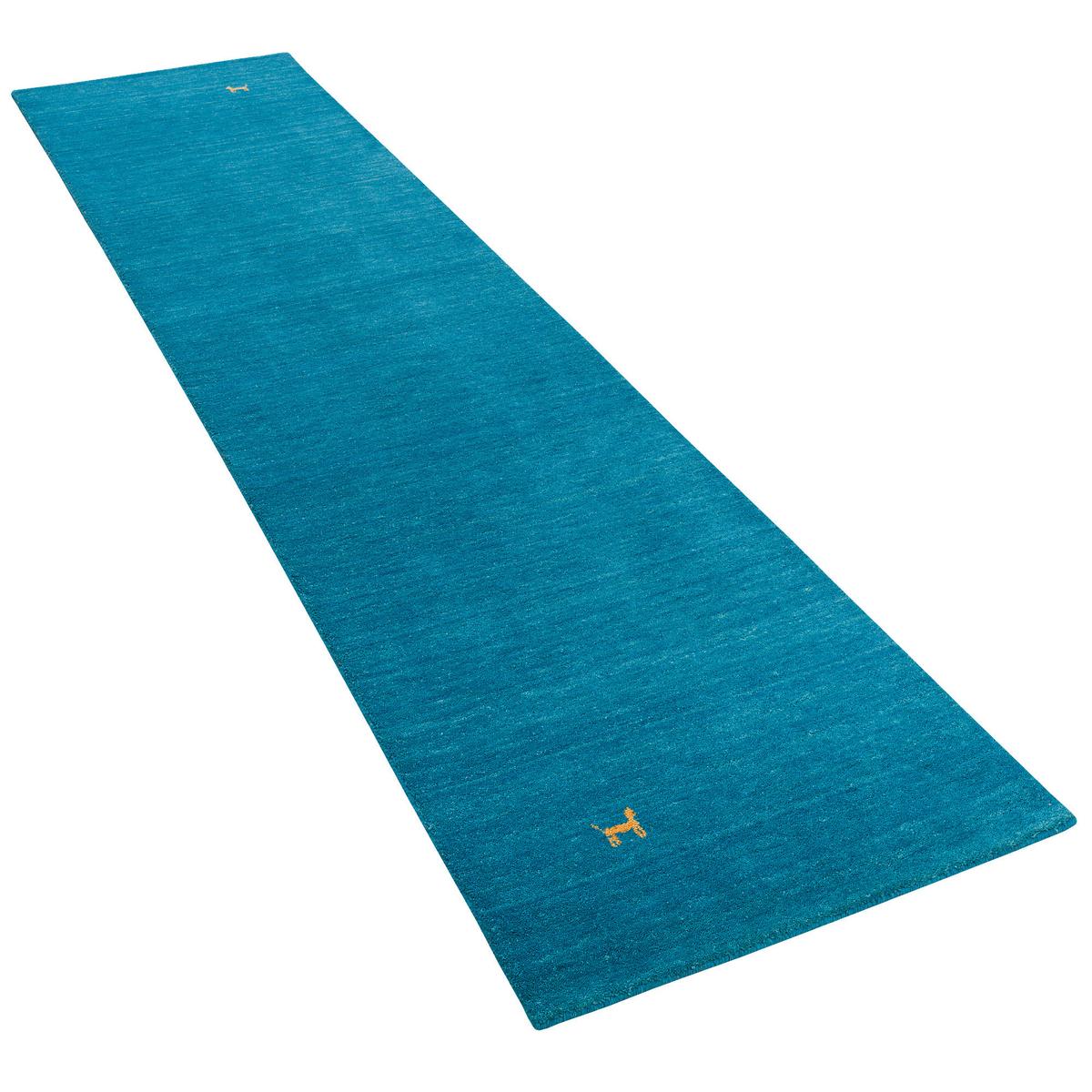 NATUR TEPPICH LÄUFER INDO NEPAL GABBEH SHIVA - Türkis, Textil (70/300cm) - Pergamon