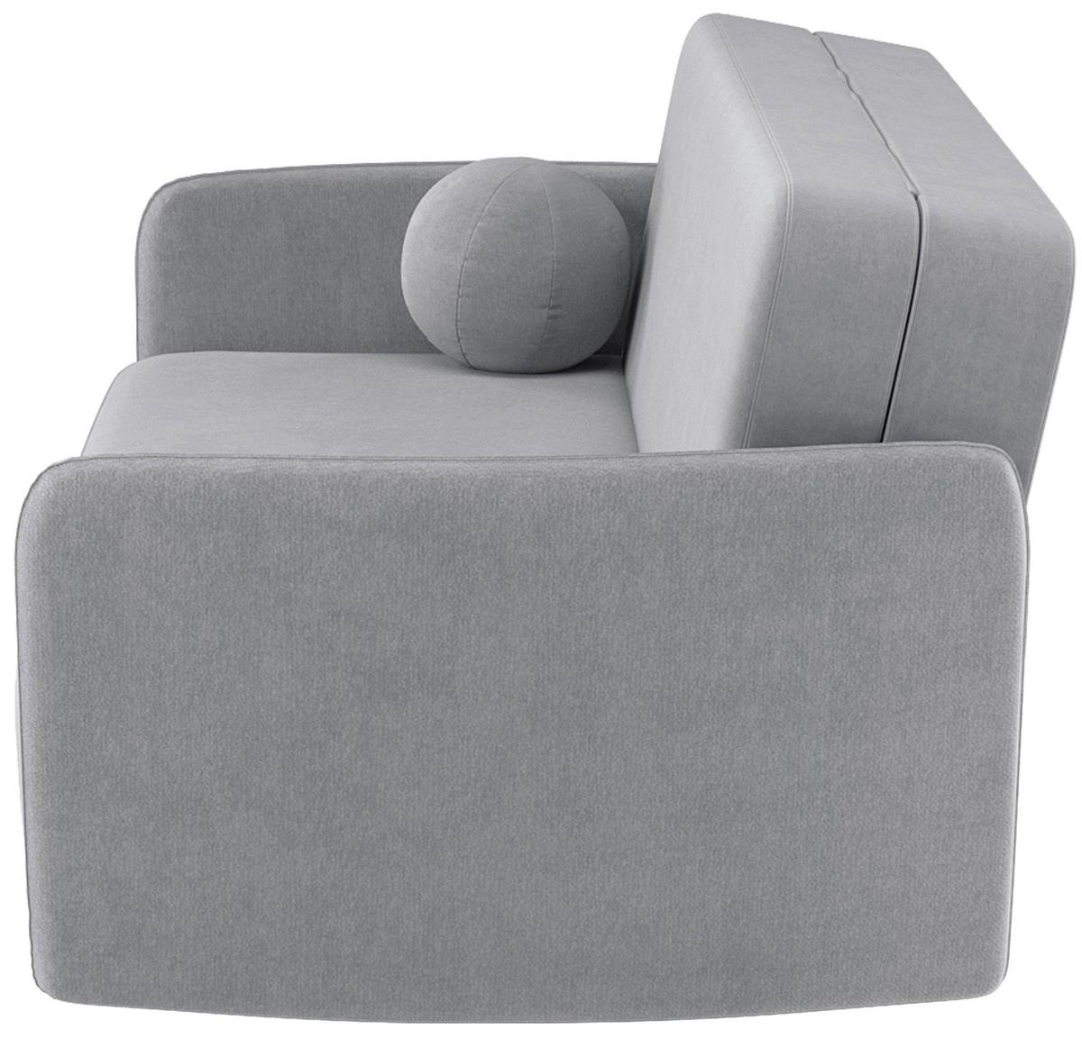 SCHLAFSOFA Paxi 165 cm - Hellgrau/Schwarz, Textil/Metall (165/84/106cm) - Selsey