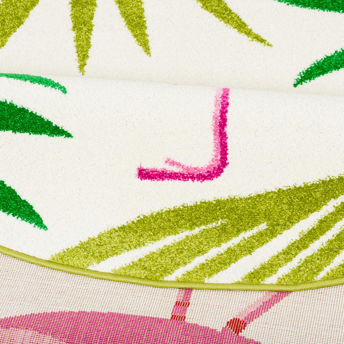 DESIGNER TEPPICH FARO TROPICAL FLAMINGO RUND - Pink, Textil (200/200cm) - Pergamon