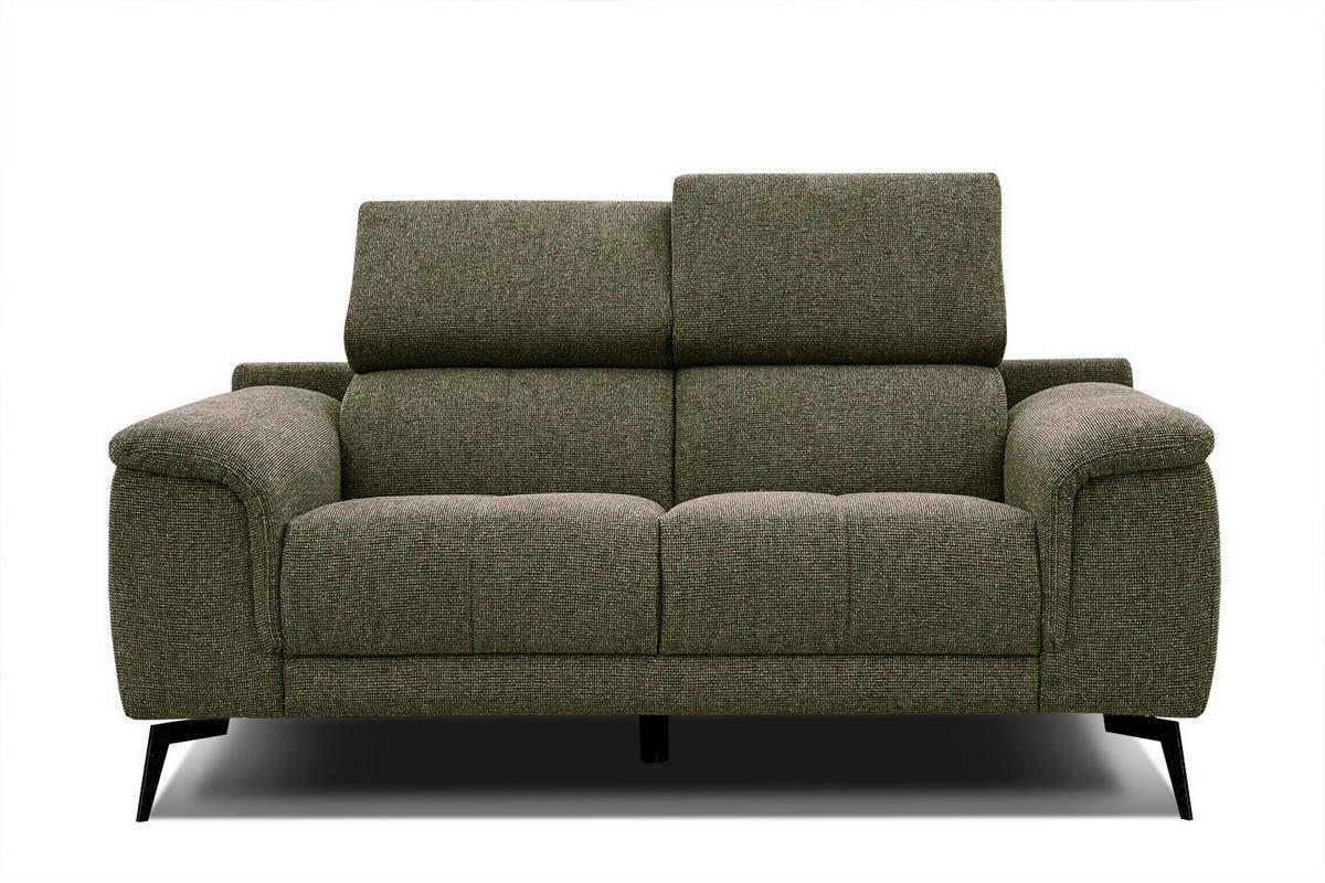SOFA FIERO 2-Sitzer, olivgrün - Schwarz/Olivgrün, Holzwerkstoff/Textil (170/82/103cm) - Wozimo