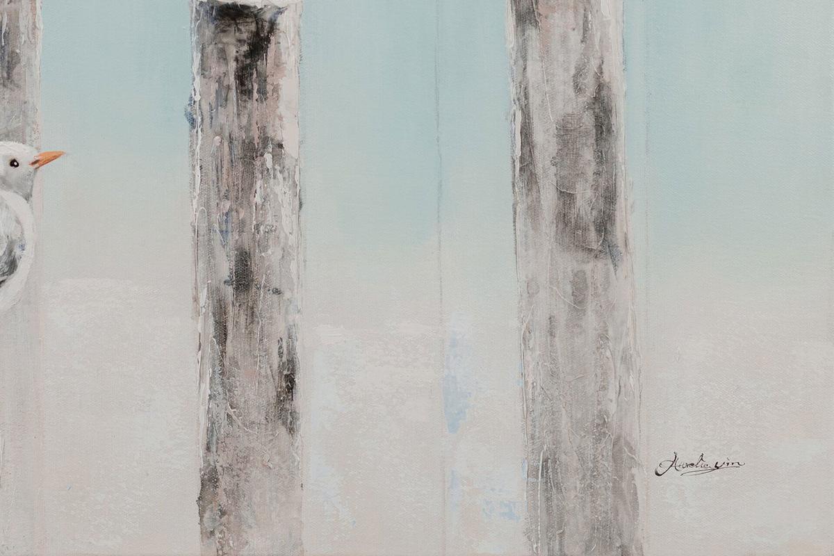 ACRYLBILD HANDGEMALT 80/80 cm - Blau/Weiß, Holz/Textil (80/80cm) - KUNSTLOFT