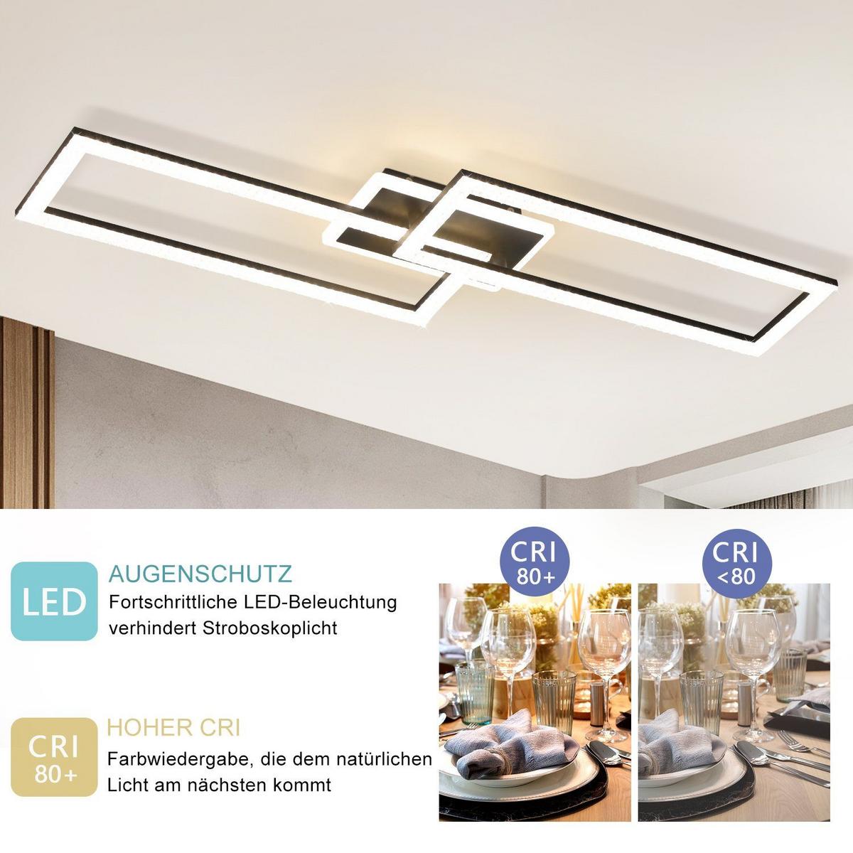 LED-DECKENLEUCHTE Gregor 80/26/8 cm - Schwarz, Metall (80/26/8cm) - Nettlife