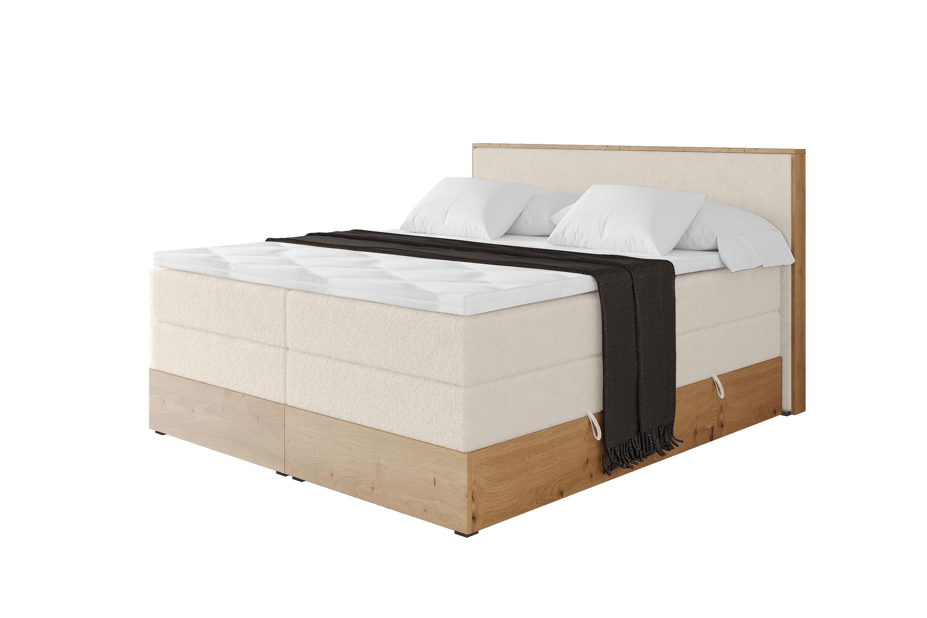 BOXSPRINGBETT LOLLI9 -KING 120x200 - H3/H4 Hellbeige - Sandfarben, Holzwerkstoff (120/200cm) - ALTDECOR