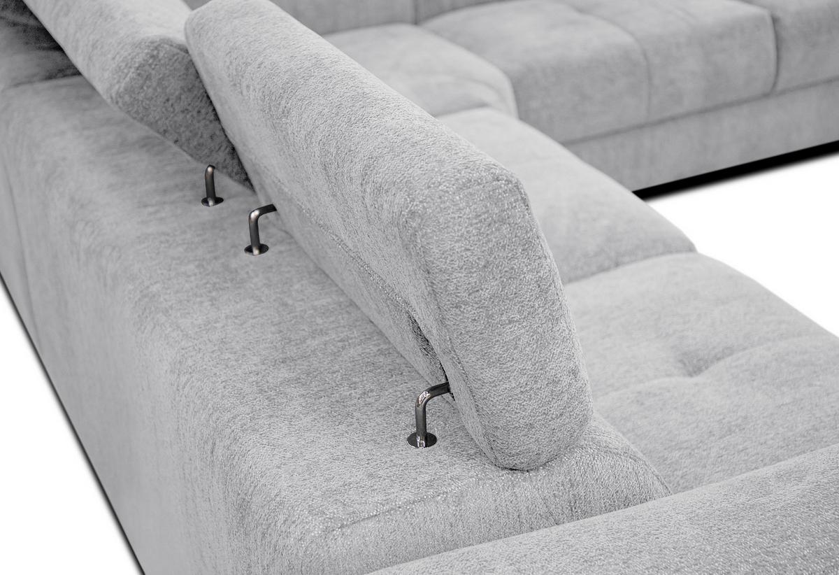 ECKSOFA CALVERA 5-Sitzer, hellgrau - Hellgrau, Holzwerkstoff/Textil (298/239cm) - Wozimo