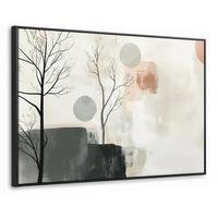 LEINWAND Bilder mit Rahmen - Wabi sabi - Beige - Pflanze - 120x80 - Sandfarben, Textil (120/80cm) - MuchoWow