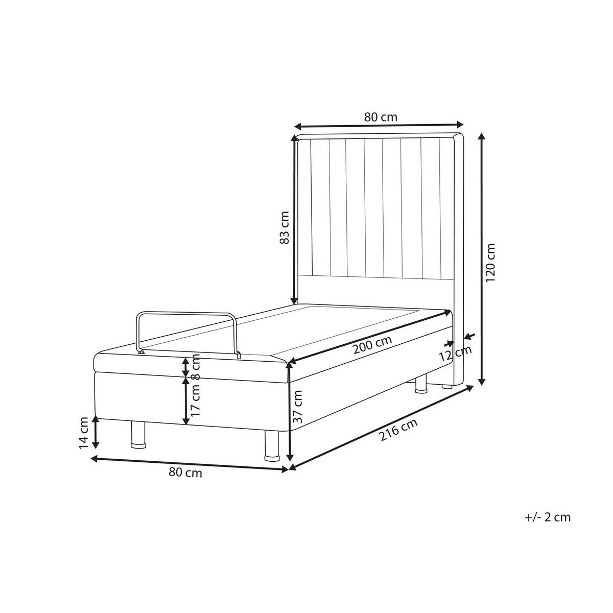 BETT verstellbar 80/200 cm Stoff Dunkelgrau Castellan - Dunkelgrau, Textil (80/200cm) - Beliani