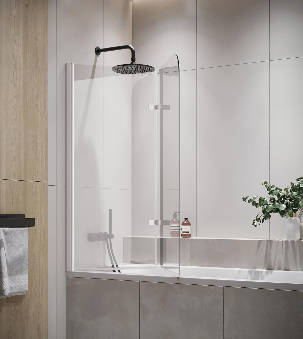 BADEWANNE Austin 2 Teile cm Chrom - 100 x 140 cm - Chromfarben, Glas (100/140cm) - Badplaats