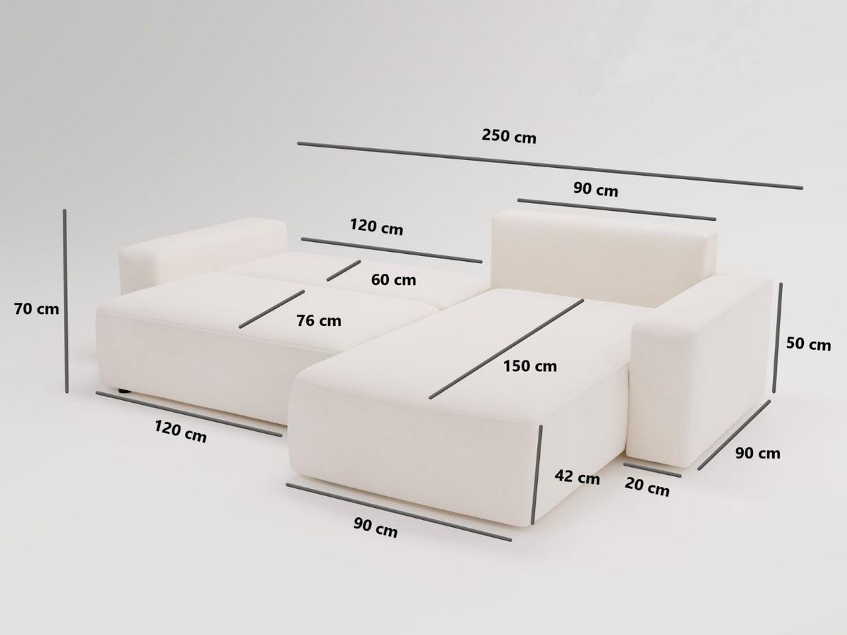 ECKSOFA Tazones Beige Links - Beige, Holz/Kunststoff (250/165cm) - Graingold