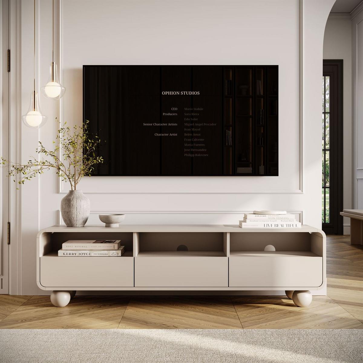 TV-SCHRANK OLIVIO 160 cm mit Schubladen - Kaschmir, Holzwerkstoff (160/44/39cm) - Lookway