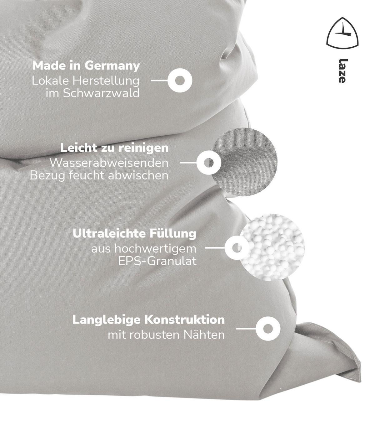 OUTDOOR SITZSACK XXL Der Große - Grau, Textil (130/170/20cm) - Mokebo