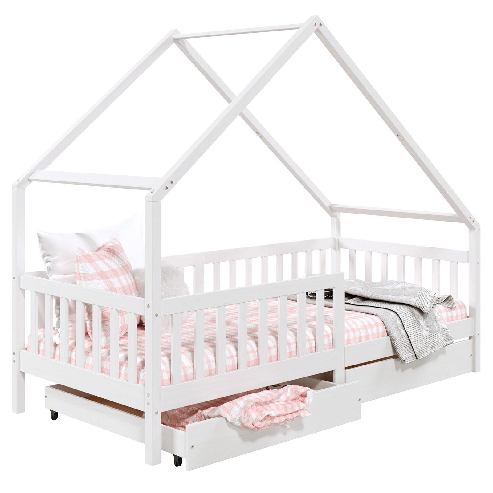 HAUSBETT ALVA 90X200 CM - Weiß, Holz (96/168/206cm) - IDIMEX