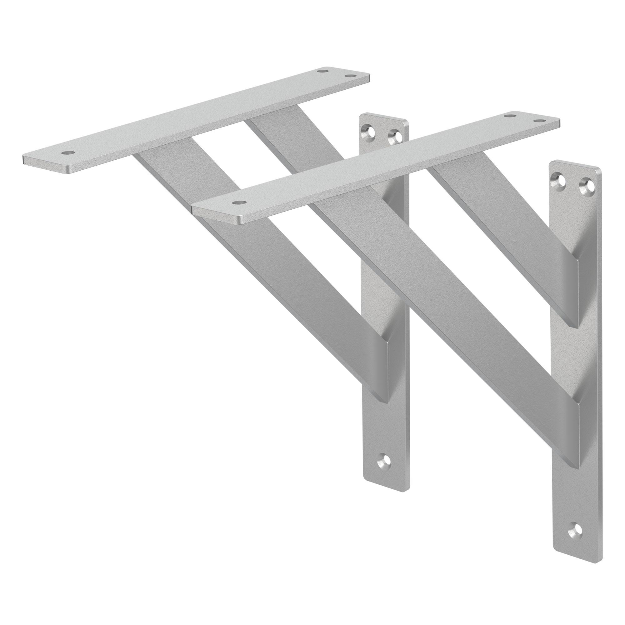 REGALHALTERUNGEN - Silberfarben, Metall (24/24/3cm) - ML-DESIGN