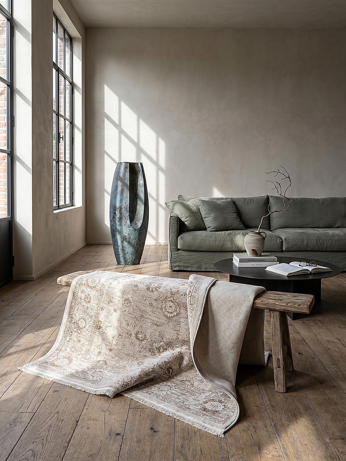 KURZFLORTEPPICH Orientalisch SCRIVIA Polypropylen Beige 200 x 290 cm - Beige, Textil (200/290cm) - KADIMA DESIGN