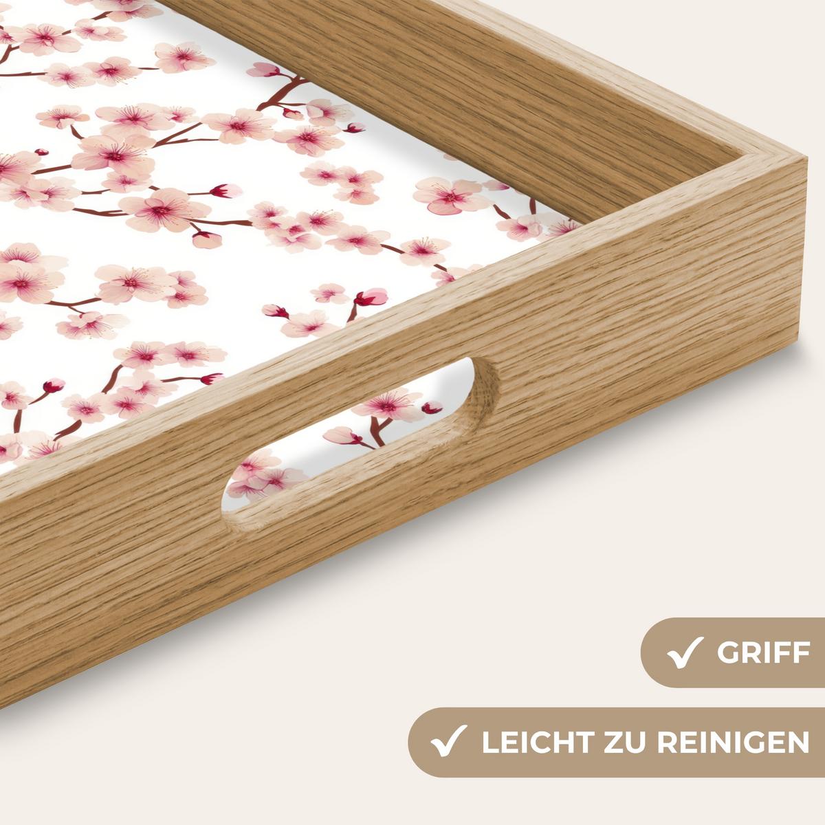 TABLETT Kirschblüte - Zweige - Rosa 40x30 cm - Rosa, Holz (40/5/5cm) - OnlyWow