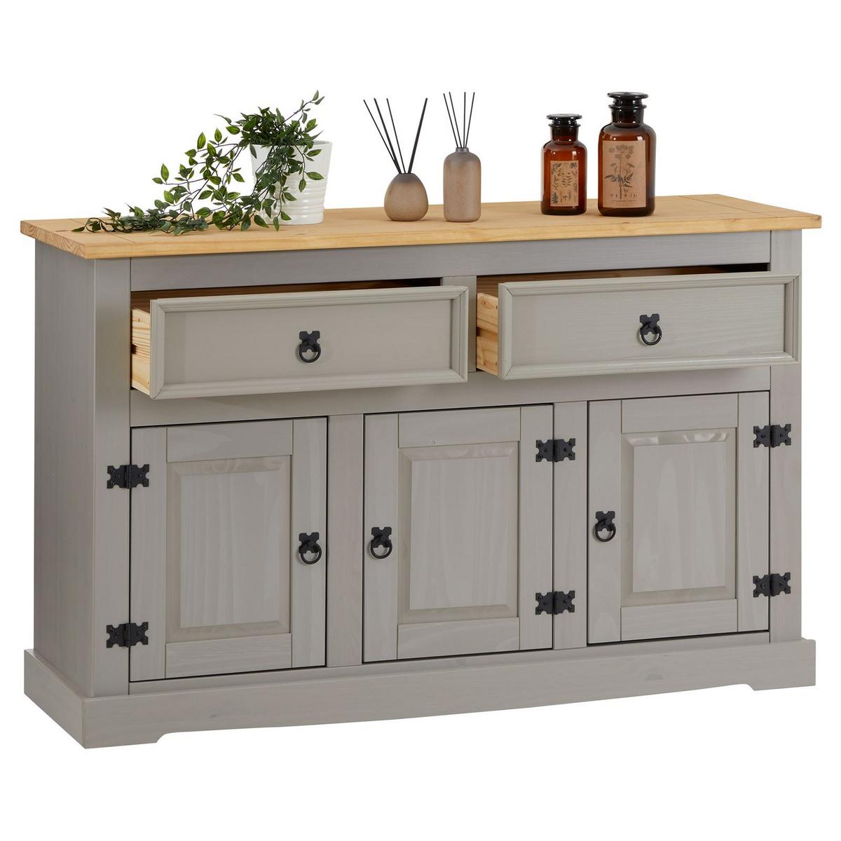 SIDEBOARD TEQUILA grau/braun - Braun/Grau, Holz (133/85/44cm) - IDIMEX