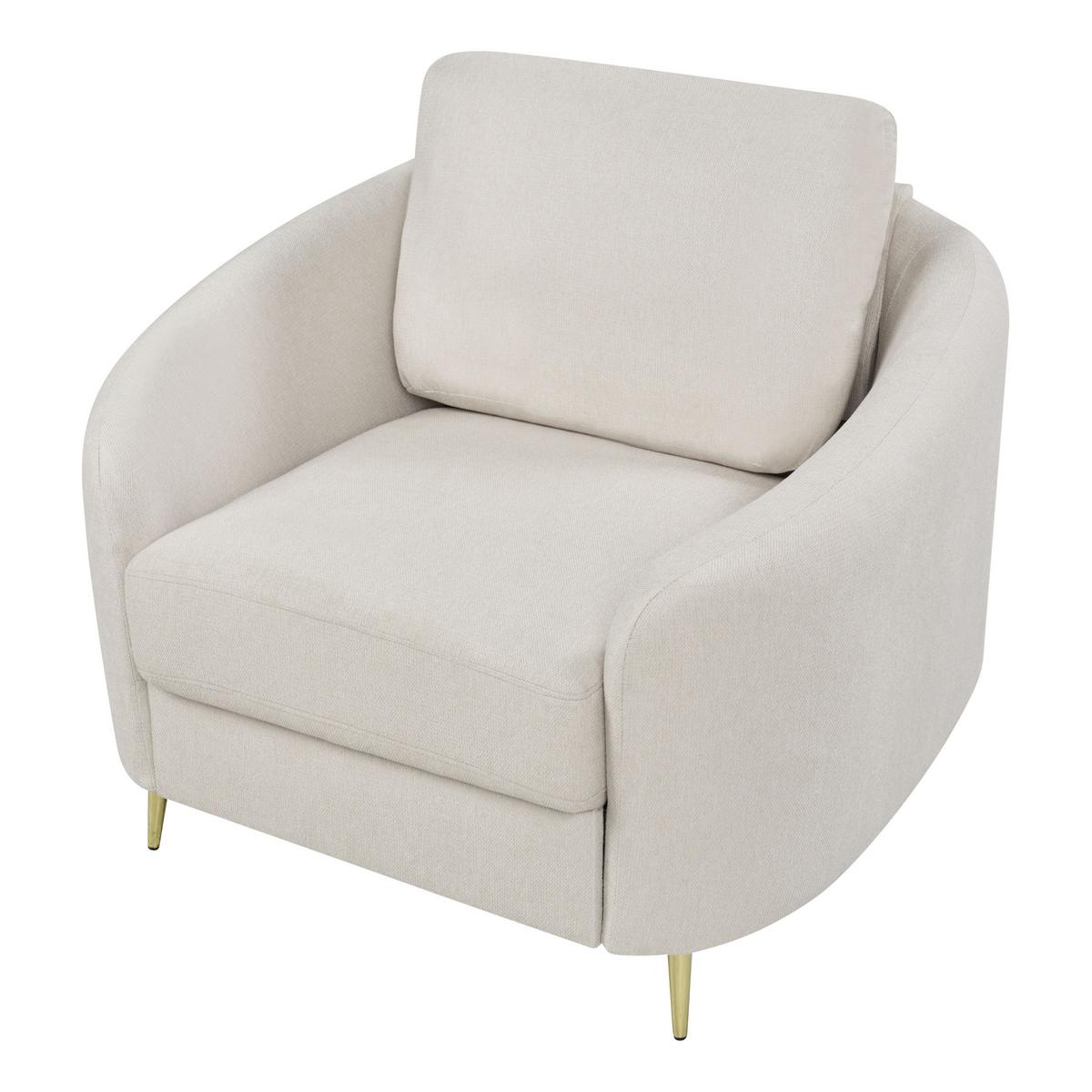 SESSEL Helles Beige Trosa - Beige/Goldfarben, Textil (100/88/86cm) - Beliani