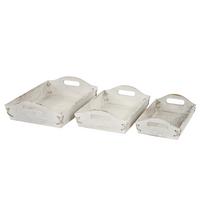 TABLETT SHABBY-LOOK 3ER SET Weiß 3er-Set - Weiß, Holz (36/10/27cm) - MCW