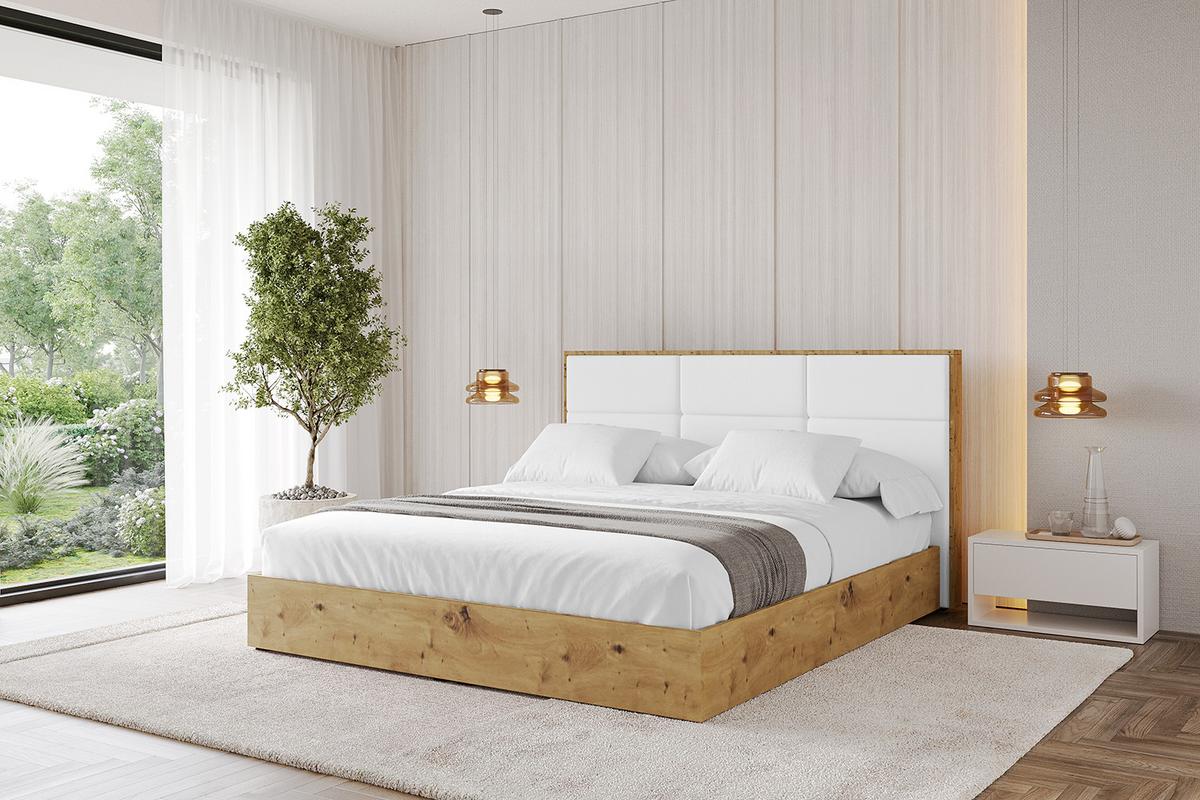 POLSTERBETT mit Bettkasten und Lattenrost, Boxbett ohne Matratze - ENZO1 180x200 Weiß Kunstleder - Weiß Hochglanz, Holzwerkstoff/Textil (180/200cm) - ALTDECOR