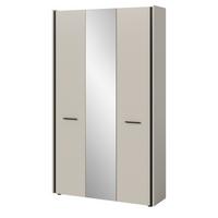 FLURSCHRANK Kaschmir 107 x 190 cm, Garderobenschrank mit Soft-Close und Spiegel - Kaschmir/Schwarz, Holzwerkstoff/Kunststoff (107/190/37cm) - Inn.Furn