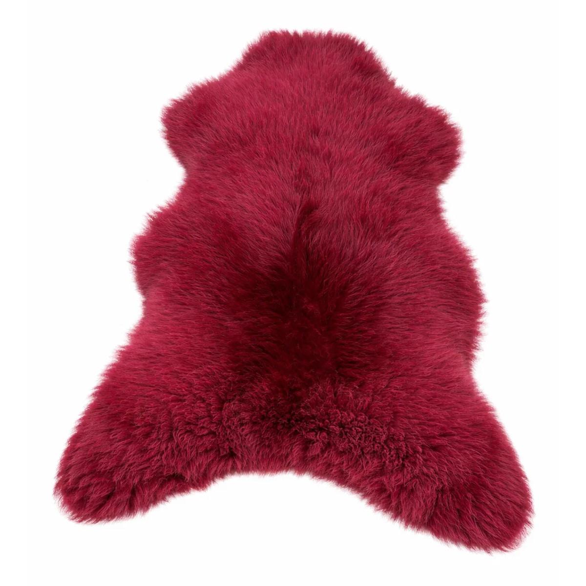 FELL Öko Lammfell Schaffell Bordeaux Rot ca. 105 cm - Bordeaux/Rot, Fell (55/105cm) - Provellus
