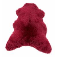 FELL Öko Lammfell Schaffell Bordeaux Rot ca. 105 cm - Bordeaux/Rot, Fell (55/105cm) - Provellus